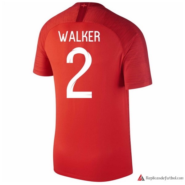 Camiseta Seleccion Inglaterra Segunda equipación Walker 2018 Rojo
